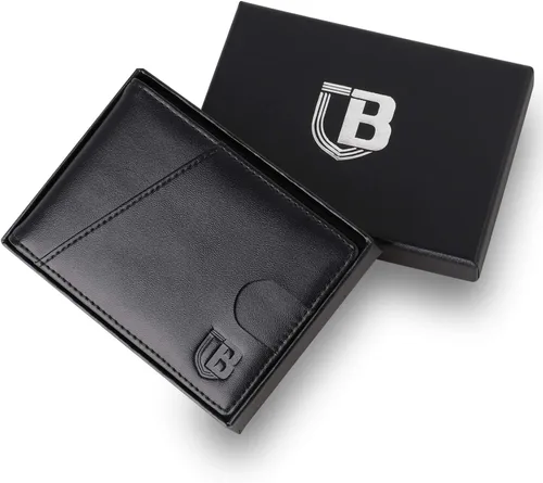 Miniatura 7 de BIAL Billetera para hombre, billetera delgada plegable con clip para dinero, billetera RFID con 6 tarjeteros de crédito y 1 ventana