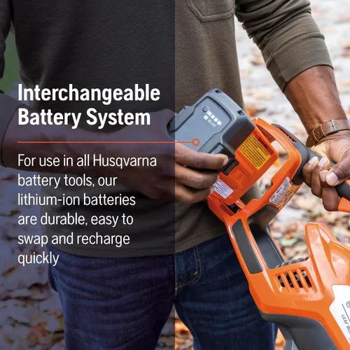Miniatura 10 de Husqvarna Leaf Blaster 970569904 - Soplador de hojas inalámbrico alimentado por batería, 200 MPH 800 CFM, motor sin escobillas y funcionamiento