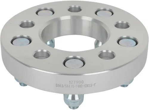 Miniatura 9 de SCITOO 2 adaptadores de rueda de 5 x 4.5 a 5 x 4.75 pulgadas, orificio de 1 pulgada, pernos de 2.913 in de 12 x 1.5 y 5 lengüetas, espaciadores