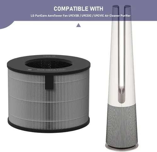 Miniatura 4 de Ontheone U9CV2B - Filtro HEPA de repuesto compatible con LG PuriCare AeroTower Fan U9CV2B / U9CS1C / U9CV1C purificador de filtro de aire, repuesto