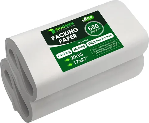 Miniatura 9 de Papel de embalaje de papel de periódico: 320 hojas, hojas grandes de papel de embalaje sin imprimir de 27 x 17 pulgadas para mudanza, envío