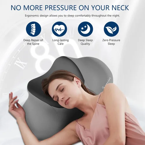 Miniatura 7 de Almohada cervical para dormir, almohada ergonómica de espuma viscoelástica para aliviar el dolor de cuello, almohadas para dormir de lado