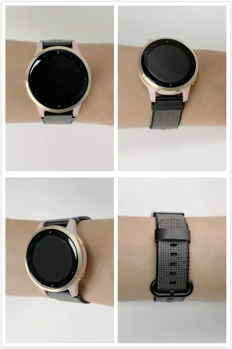 Miniatura 2 de C2D JOY Correa clásica de nailon compatible con Garmin vivoactive 4S Venu 2S/3S/3S/3S, 3S, 3S, 3S, 3S, correa de repuesto para mujer, correa de Negro