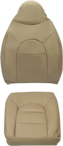 KUAFU Funda inferior de asiento y cubierta superior del asiento compatible con Ford F250 F350 F450 Lariat Power Stroke Turbo 1999 2000, piel