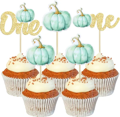 Miniatura 8 de 24 adornos de calabaza para cupcakes con purpurina para otoño, hojas, flores, calabaza, cupcakes, decoración de pasteles para Halloween, decoración