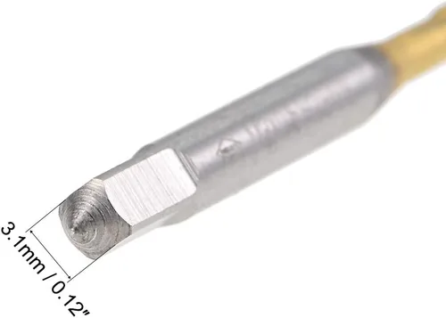 Miniatura 4 de uxcell Tapón de punta en espiral rosca M3.5 x 0.6, rosca H2 3 flautas, acero de alta velocidad HSS 6542, revestimiento de titanio, roscas métricas