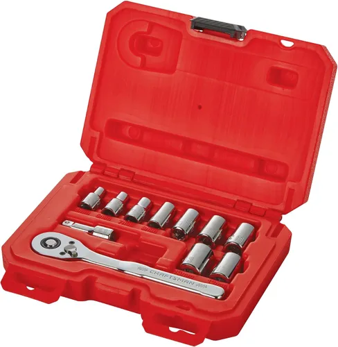 Miniatura 4 de CRAFTSMAN CMMT34871 - Juego de herramientas mecánicas, métrico, transmisión de 1/4 pulgada, 11 piezas