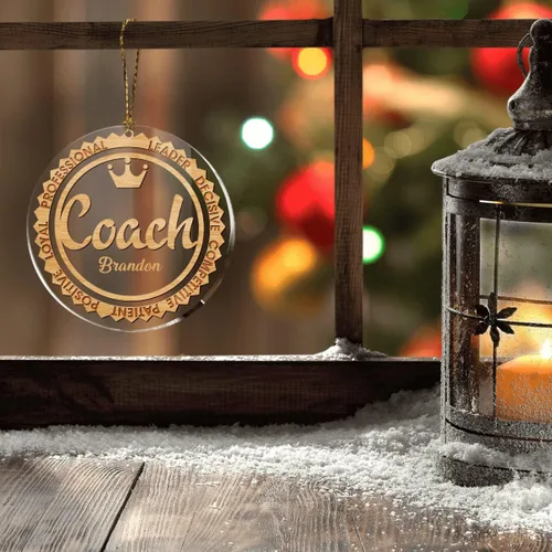 Miniatura 7 de CUBICER Juegos de adornos personalizados para entrenadores, instructor, adornos acrílicos blancos, decoraciones colgantes de pino de Navidad