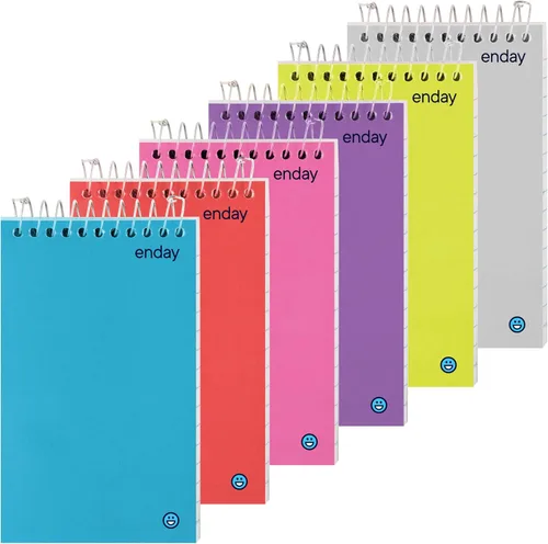 Enday Cuaderno de bolsillo, cuadernos pequeños de 3 x 5 cuadernos pequeños en espiral, bloc de notas para accesorios de oficina en casa, 75 hojas,