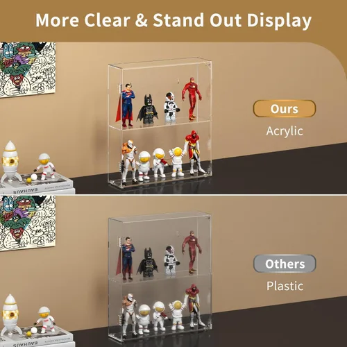 Miniatura 6 de Caja de exhibición acrílica NIUBEE, caja de exhibición transparente para figuras Funko Pop, gabinete de exhibición a prueba de polvo montado
