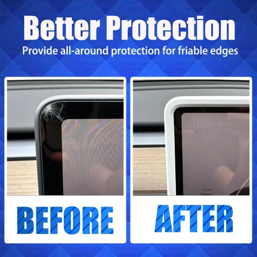Miniatura 3 de 2 piezas marcos protectores de silicona para pantalla y espejo retrovisor para Tesla Model 3 2017-2023 y Model Y 2019-Feb.2025. (Blanco)