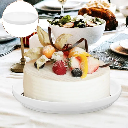 Miniatura 5 de Kichvoe Bandeja de cerámica para tartas, plato redondo de postre de 6.10 pulgadas, plato de servicio de alimentos para aperitivos, frutas, galletas