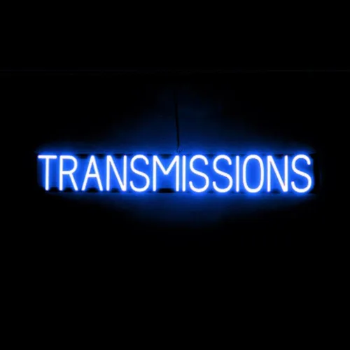 Miniatura 29 de SpellBrite Letrero TRANSMISSIONS Letrero relacionado con el servicio automático con aspecto de neón, fuente de luz LED roja 46.7 x 6.3 pulgadas
