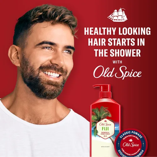 Miniatura 7 de Old Spice Fiji - Juego de champú y acondicionador 2 en 1 para hombres, aroma a coco y madera tropical, cabello más saludable, más completo