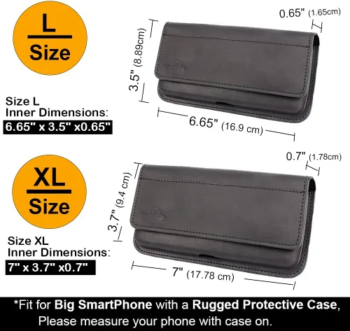 Miniatura 4 de Topstache Funda de cuero para iPhone 17/16/15/14 - Funda de teléfono celular con clip para cinturón para Galaxy S25/S24/S23 - Funda universal