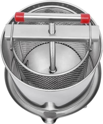 Miniatura 5 de Prensa manual de uva de 3.3 galones para hacer jugo de vino, prensa de miel de fruta grande, extractor de prensa de jugo de uva de sidra de manzana