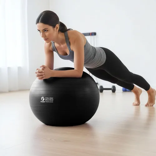Miniatura 6 de Gruper Pelota de yoga y pilates, pelota de gimnasio de 4 tamaños para fitness, yoga, entrenamiento, embarazo y terapia física, bomba rápida