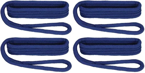 Miniatura 13 de Extreme Max 3006.2168 BoatTector Premium Línea de Guardabarros de Nailon de Doble Trenza Paquete de Valor de 2 - 3/8" x 6', Negro