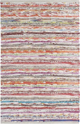 Miniatura 12 de COTTON CRAFT Alfombra tejida de área, paquete de 2 alfombras de algodón con textura jacquard, alfombra rústica bohemia con flecos, lavable a