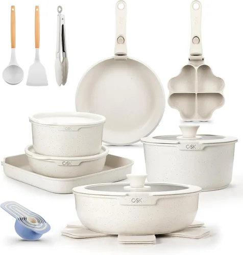 Miniatura 10 de KOCH SYSTEME CS Juego de ollas y sartenes antiadherentes, juego de utensilios de cocina de cerámica antiadherentes, mango desmontable, juego