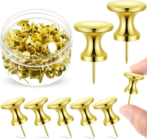 Miniatura 14 de Outus 100 pines gigantes para pulgares grandes, cabezales de plástico, de 1 pulgada, para tablero de corcho, mapas, pósteres de oficina y escuela