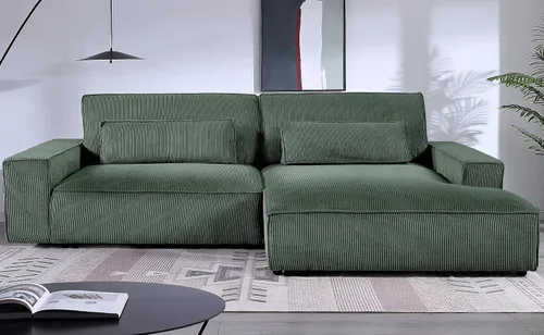 Miniatura 15 de Container Furniture Direct Luxe - Sofá modular de dos piezas de gran tamaño para sala de estar, sofá en forma de L con diván, tapizado con tela