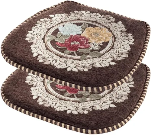 Miniatura 18 de EORNOW Juego de cojines para silla de comedor con lazos, juego de 1/2/4, almohadillas antideslizantes para silla de comedor con funda extraíble