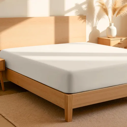 Miniatura 21 de Bare Home Sábana bajera ajustable 100 % algodón orgánico tamaño Queen, tejido de percal crujiente, ligera y transpirable, sábana bajera de bolsillo