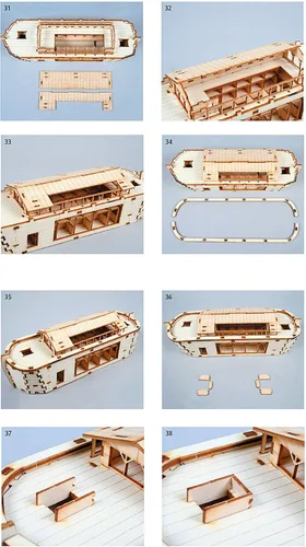 Miniatura 8 de YOUNGMODELER Kit de modelo de madera de escritorio Arca de Noé