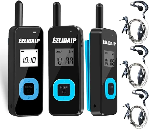 Miniatura 12 de T-M1 Super Mini Walkie Talkie para Adultos con Auriculares Pantalla LCD 3 Inches 35g Light Portable Two Way Radios for Restaurant Retail Workplace