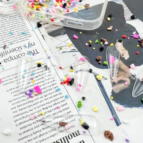 Miniatura 4 de Rebanadas de arcilla polimérica triturada de 3.53 onzas – Gránulos irregulares de resina para arte de uñas, funda de teléfono y manualidades