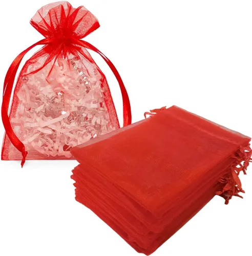 Miniatura 13 de 100 bolsas de papel de regalo de 4 x 6 pulgadas, color negro, tela de tul transparente, bolsas reutilizables con cordón para regalos de baby shower