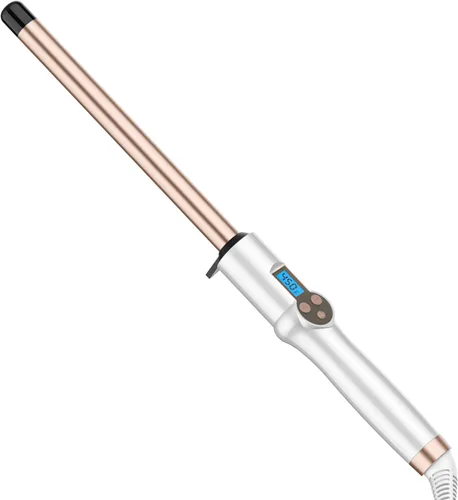 Miniatura 9 de Varita rizadora de barril extra larga de 1 pulgada, varita rizadora de turmalina de cerámica profesional de doble voltaje con temperatura ajustable