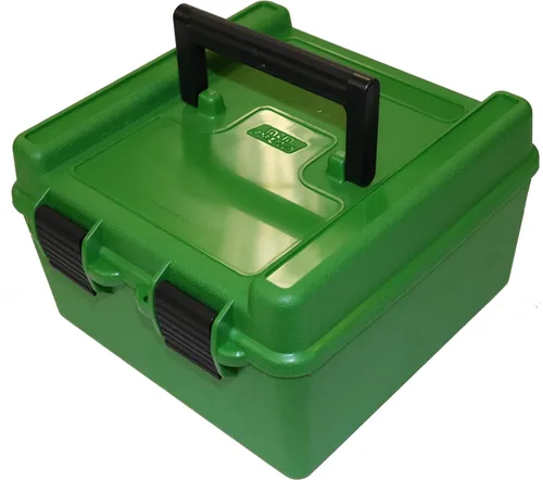 MTM Case-Gard R-100-10 Deluxe Caja de munición 100 rondas | Compatible con 22-250 243 270 308 Win 30-06 | Incluye bandejas interiores ajustables |