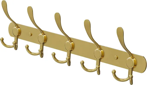 Miniatura 9 de Perchero de pared con 5 ganchos triples, acero inoxidable de 16 pulgadas – acabado mate negro, perchero resistente montado en la pared para abrigos