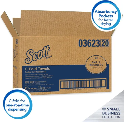 Miniatura 5 de Scott Professional Scott® Toallas de papel plegadas en C, a granel (03623), con Absorbency Pockets™, color blanco