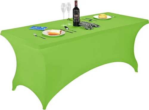 Miniatura 96 de LZY Cubierta de Mesa Elástica Ajustable de Spandex para Mesa Plegable de 6 pies, 4 pies o 8 pies, Mantel de Cóctel Rectangular, Perfecto para Champn