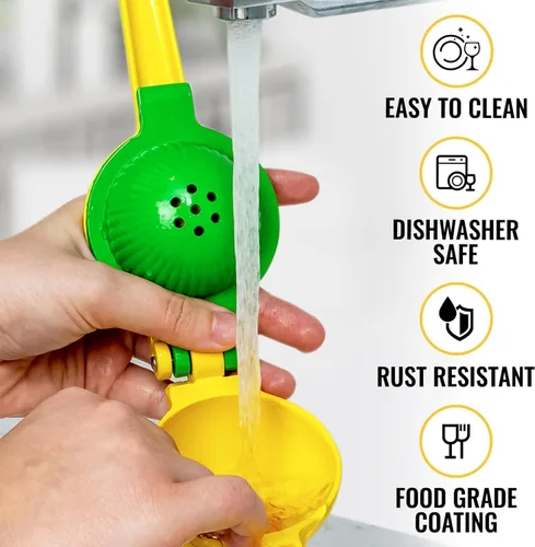 Miniatura 8 de OCHI Exprimidor de limón y lima resistente – Exprimidor manual de cítricos, sin pulpa ni semillas, herramienta de mano de metal premium, apto