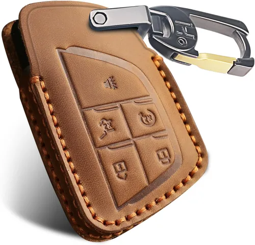 Miniatura 14 de MILD EAST Funda de llavero de cuero genuino para Chevy, funda de llavero inteligente compatible con 2021/2022/2023/2024/2025 GMC Yukon Denali Sierra