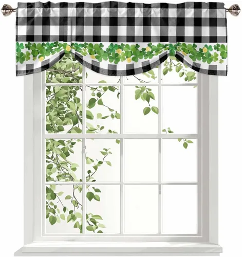 Miniatura 17 de Cenefas de girasol para ventanas de cocina, cenefa de cortina de granja, cortinas cortas de girasol de acuarela, cenefas con bolsillo para barra
