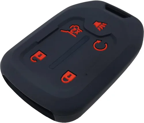 Miniatura 4 de 2 fundas de silicona para llavero de 5 botones, protector sin llave compatible con Chevrolet Chevy Silverado Suburban Tahoe GMC Acadia Sierra
