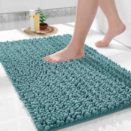Miniatura 60 de Yimobra Alfombras de Baño Antideslizantes Lavables - Alfombra de Baño de Chenilla Ultra Suave Absorbente, Alfombra Peluda de Secado Rápido para Negro