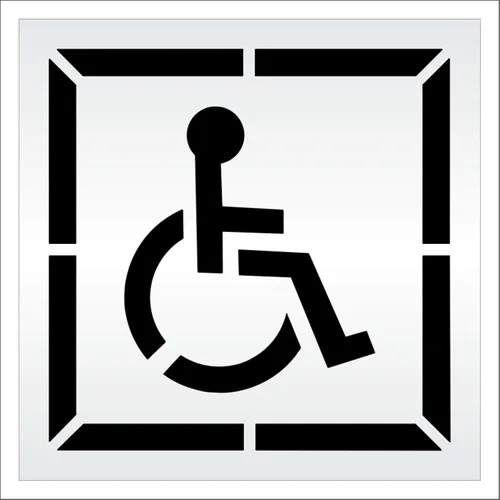Miniatura 4 de Plantilla de estacionamiento – 30 pulgadas – Plantilla para discapacitados con borde (carrera de 3 pulgadas) – 42 x 42 x 1/8 pulgadas (128 mil)
