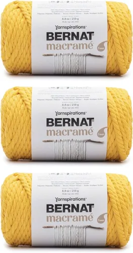 Miniatura 14 de Bernat - Hilo para macramé color negro, paquete de 3 de 250 g/8.8 oz - Algodón - #6 súper esponjoso - Tejido de punto, ganchillo y manualidades