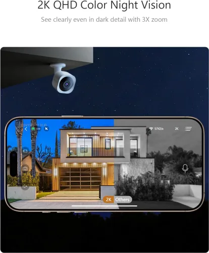 Miniatura 5 de Cámaras de seguridad Viigytek inalámbricas para exteriores magnéticas, WiFi 2.4G 2K alimentadas por batería, detección de movimiento de inteligencia