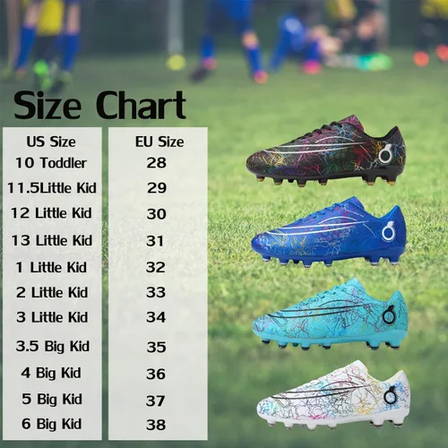 Miniatura 7 de Beyondjuff Zapatos de fútbol para niños con tacos de fútbol para suelo firme, zapatos de césped para niñas, zapatos de entrenamiento al aire libre