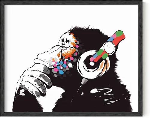 Miniatura 32 de HAUS AND HUES Póster de arte callejero Banksy - Arte pop grafiti - Sin marco 12"x16" Banksy Pulp Fiction