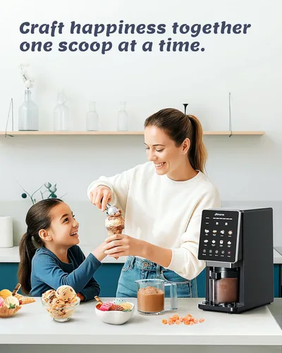 Miniatura 7 de Alcarin Máquina para hacer helados con 3 pintas (no congelador) Slushie Casero Gelato Yogurt Sorbet Máquina de golosinas congeladas 10 Programa