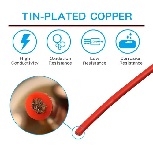 Miniatura 16 de BNTECHGO Cable de silicona calibre 12, 10 pies rojo y 10 pies negro, cable flexible de cobre estañado trenzado 12 AWG Alambre de silicona rojo