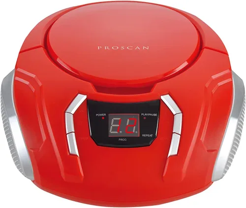 Miniatura 2 de Reproductor de CD con radio AM / FM de Sylvania SRCD261-B, rosa. N/A Rojo